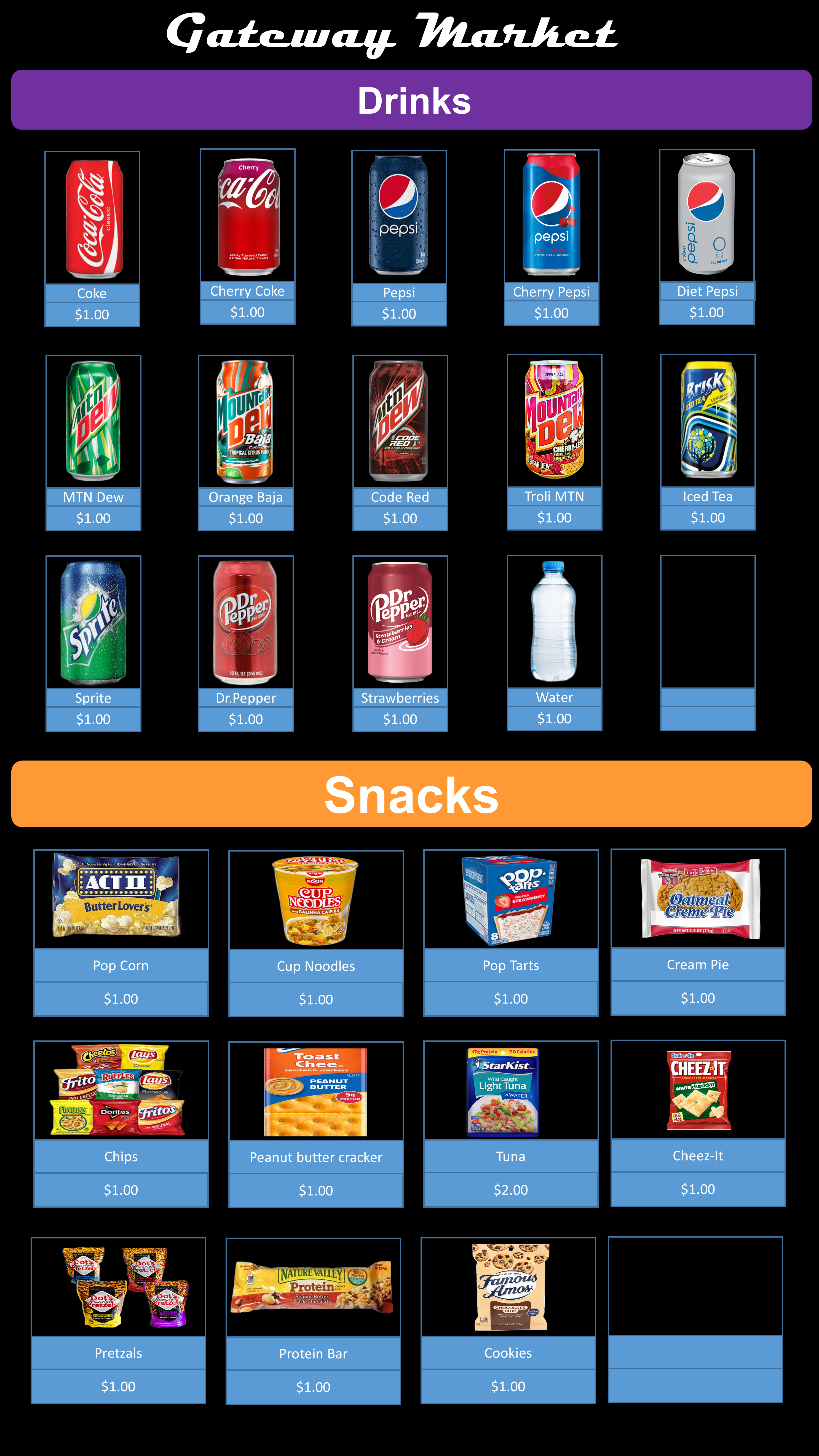 Gateway Market menu